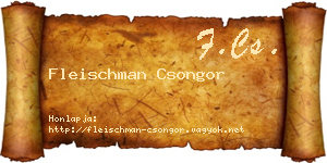 Fleischman Csongor névjegykártya